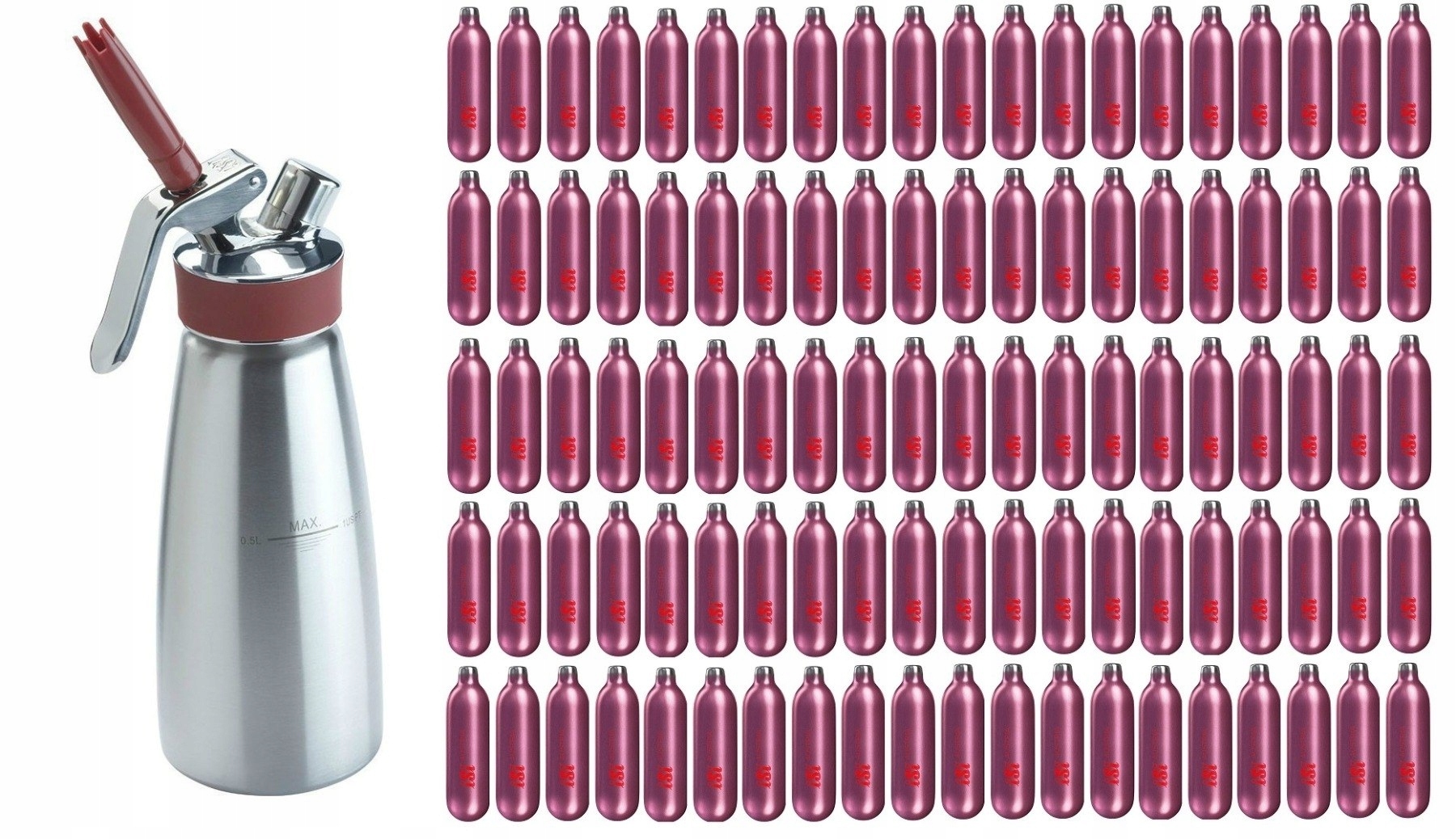 PROFESIONÁLNY iSi SIPHON HORÚCI STUDENÝ 0,5L 100 FĽAŠ
